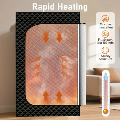 Portable Steam Sauna Box 1200W Full Body Sauna Tent with Folding Chair, 101oz Steam Generator