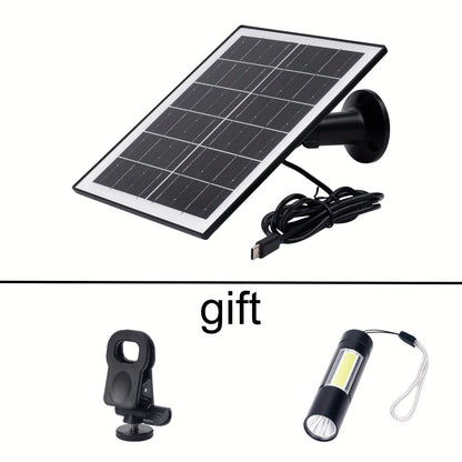 Solar Panel 5W Monocrystalline with Built-In 5200mAh Battery - 3rd Gen Emergency Charger for Security Camera