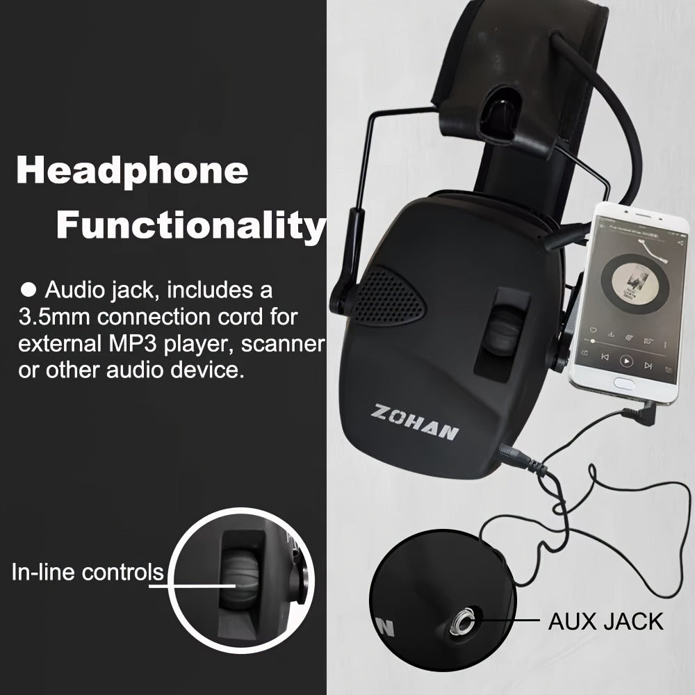 Electronic Shooting Earmuffs NRR 22dB Active Noise Cancelling Hearing Protection with Sound Amplification