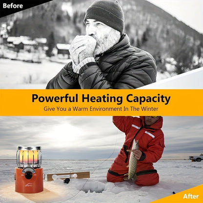 Portable Propane Radiant Heater 9000 BTU – Silent Outdoor Gas Heater with Regulator for Camping, Ice Fishing, Hunting & Emergency Use
