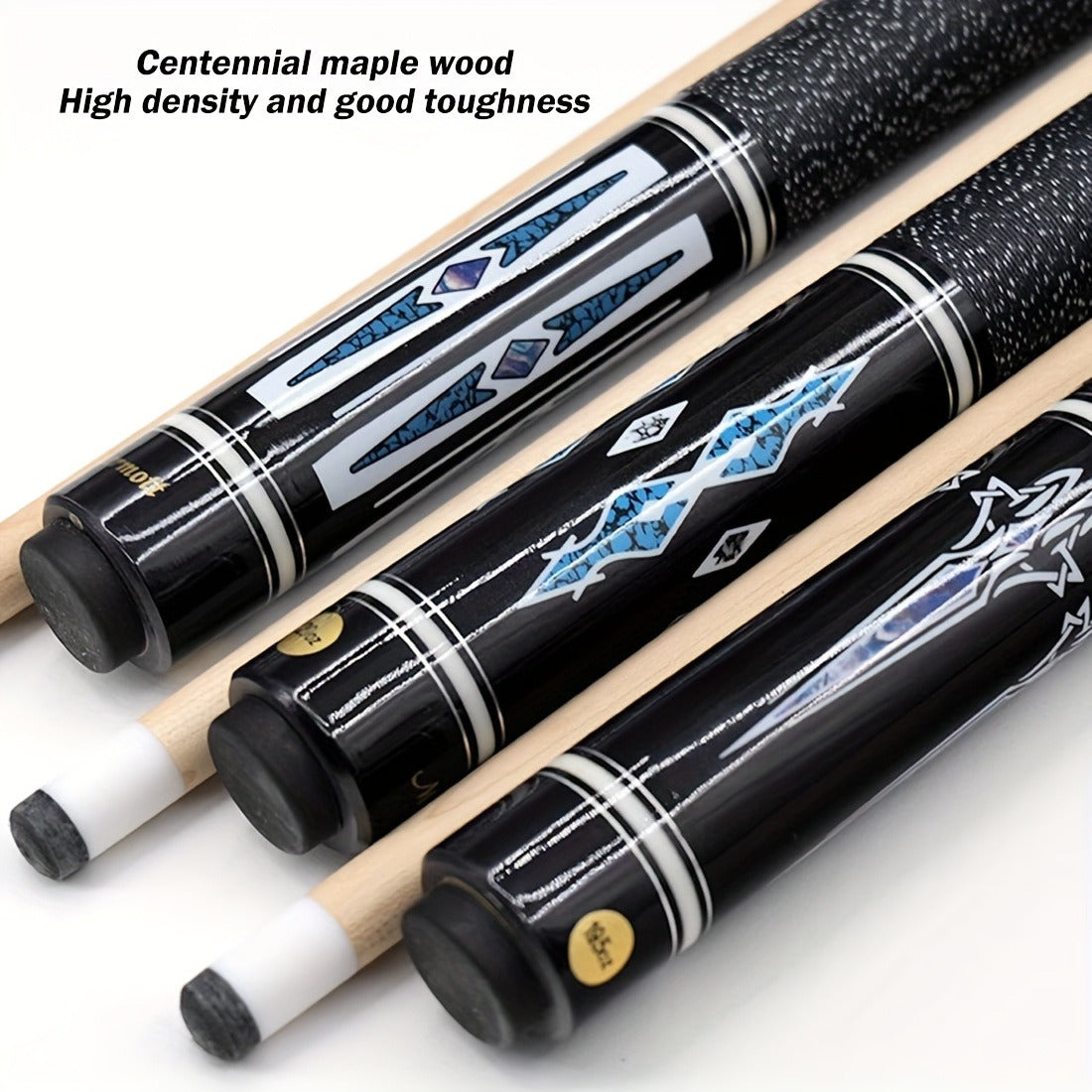 58-Inch Canadian Maple Pool Cue with 12.5mm Tip, Quick-Release Joint and Five Z-Series Graphics