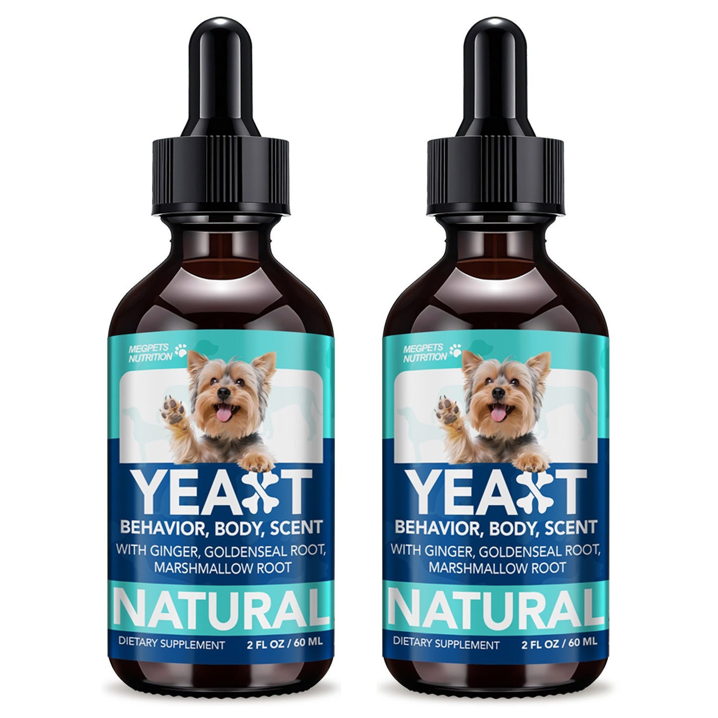 Yeast Supplement Drops for Dogs & Cats – No Odor Formula with Pau D’Arco Bark & Goldenseal Herb Liquid Extract | Easy-to-Use Pet Antifungal