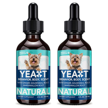 Yeast Supplement Drops for Dogs & Cats – No Odor Formula with Pau D’Arco Bark & Goldenseal Herb Liquid Extract | Easy-to-Use Pet Antifungal