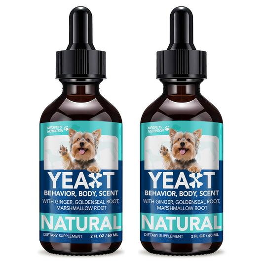 Yeast Supplement Drops for Dogs & Cats – No Odor Formula with Pau D’Arco Bark & Goldenseal Herb Liquid Extract | Easy-to-Use Pet Antifungal