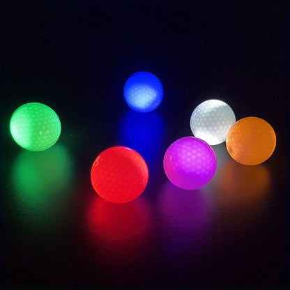LED Golf Balls Glow in the Dark – 6 Pack Multi-Color Light Up Golf Balls for Night Play, Impact Activated, 40Hr Battery