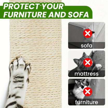 Cat Tree 55" Large Multi-Level Cat Tower for Indoor Cats with Green Leaves, Hammock, Sisal Scratching Posts & Hanging Ball Toy