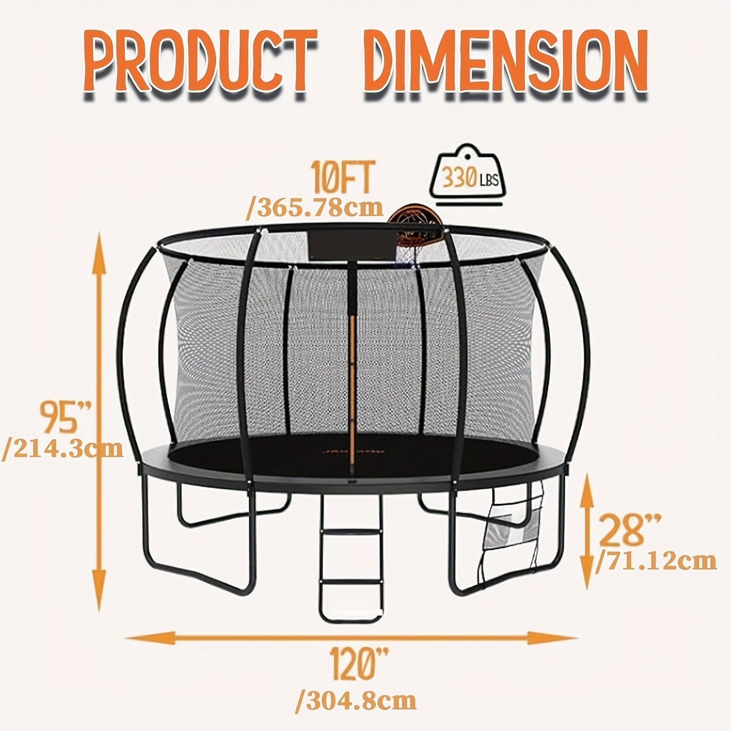 Outdoor Trampoline with Safety Enclosure Net Football Toss Game 8 10 12 14FT Round Backyard Trampoline for Kids Adults Indoor Outdoor Party