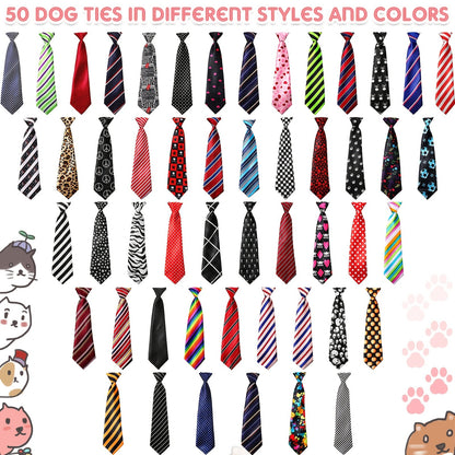 Dog Neck Ties Bulk Pack 30pcs Adjustable Grooming Bow Ties for Medium Large Dogs Mix Colors Holiday Birthday Daily Wear Pet Collar