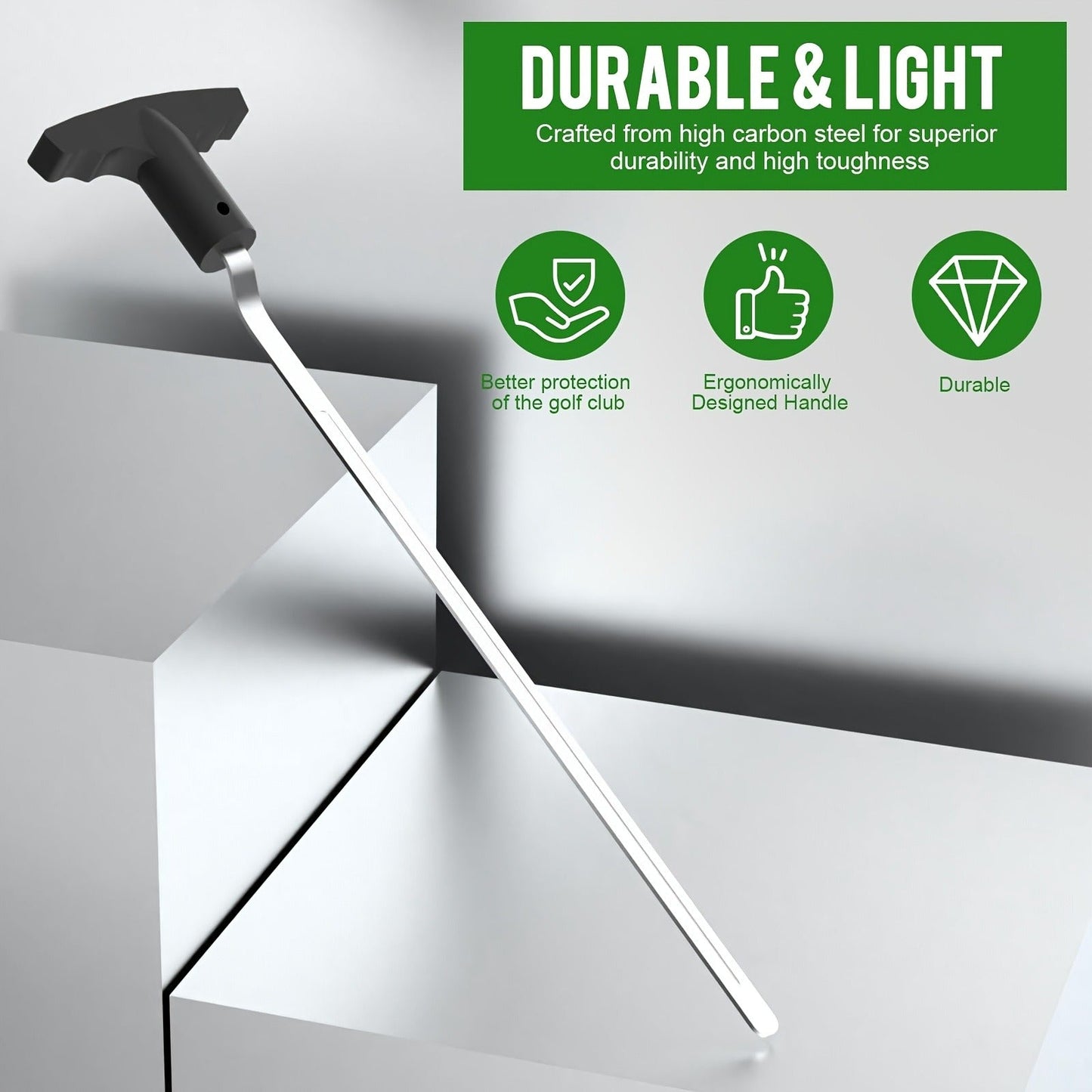 V-Groove Golf Grip Removal Tool High Carbon Steel T-Handle Grip Remover Saver 11 Inch Regripping Tool for Golf Club Shaft Grip Replacement