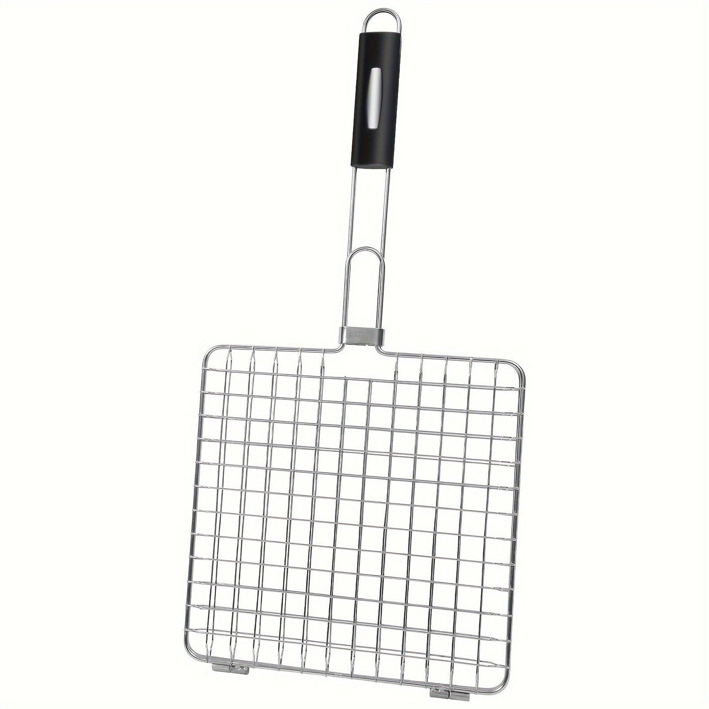 Grill Basket Stainless Steel Folding BBQ Grilling Basket for Fish Chicken Vegetables Shrimp Portable Outdoor Camping Barbecue Accessory 3