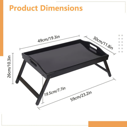 Bamboo Bed Tray with Folding Legs Large 19.5x12 Inch Lap Desk for Breakfast Sofa Laptop Reading Drawing Snack Tray Eco Friendly Foldable