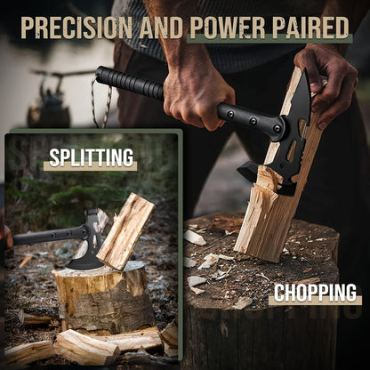 Tactical Tomahawk Axe 2-Pack – Camping Hatchet with Spike, Hammer, Bottle Opener, Hex Wrench & Sheath | Survival Axe for Hiking Trekking