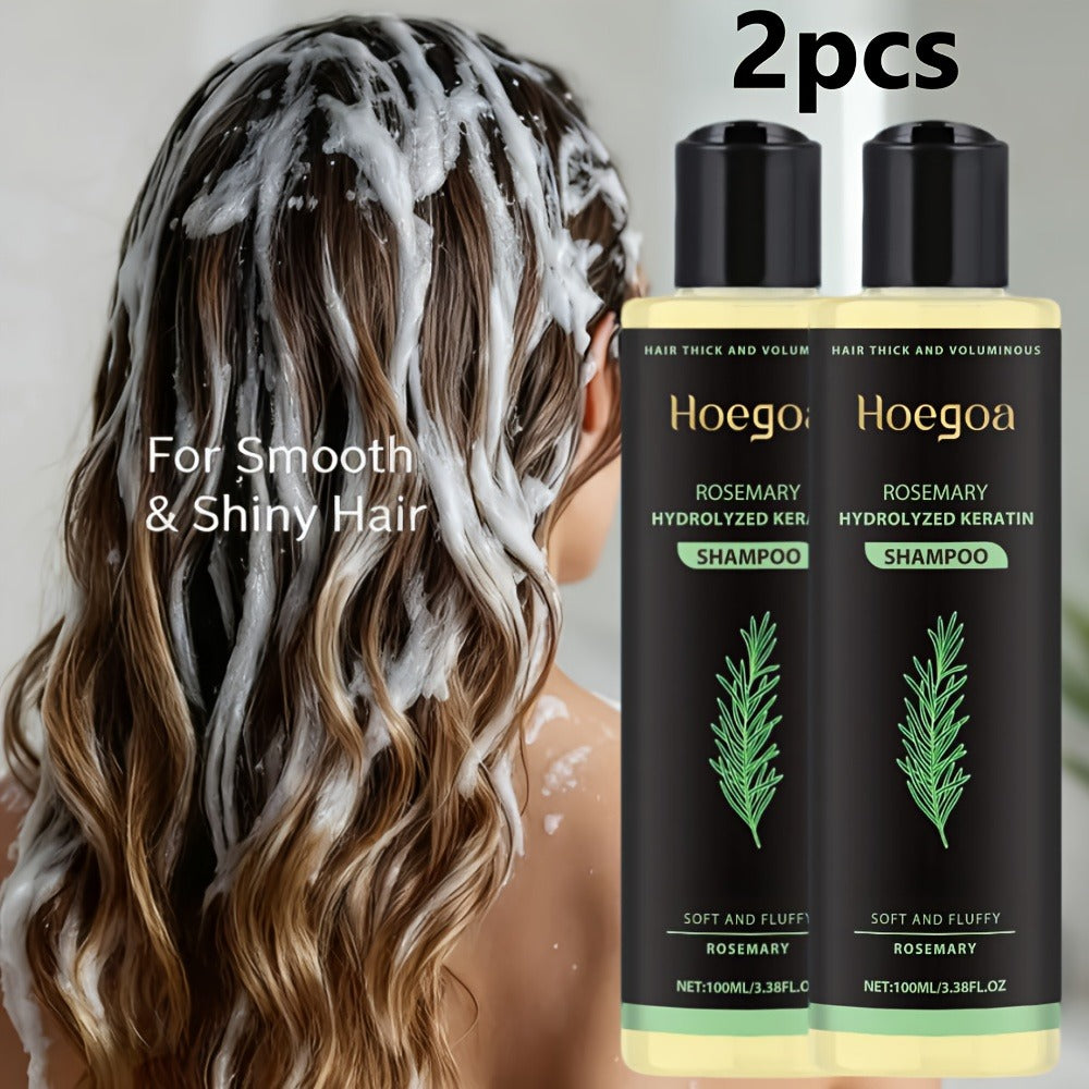 Rosemary Vitamin C Keratin Shampoo Set 3 Bottles, Deep Cleanse Moisturize & Strengthen Hair, Scalp Stimulating Antioxidant Formula