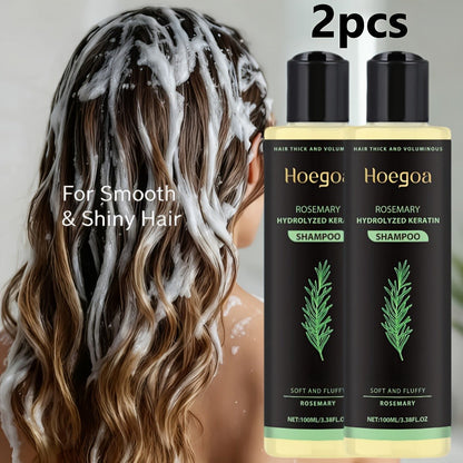 Rosemary Vitamin C Keratin Shampoo Set 3 Bottles, Deep Cleanse Moisturize & Strengthen Hair, Scalp Stimulating Antioxidant Formula
