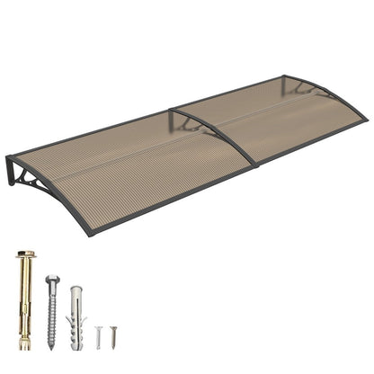 Polycarbonate Window Awning Door Canopy - UV Rain Snow Sun Protection Overhang for Doorways, Patio & Windows