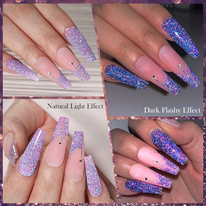 Reflective Line Nail Art Gel Set with Three 5ml LILYCUTE Bottles, Slim Liner Brushes and Two Color Group Options