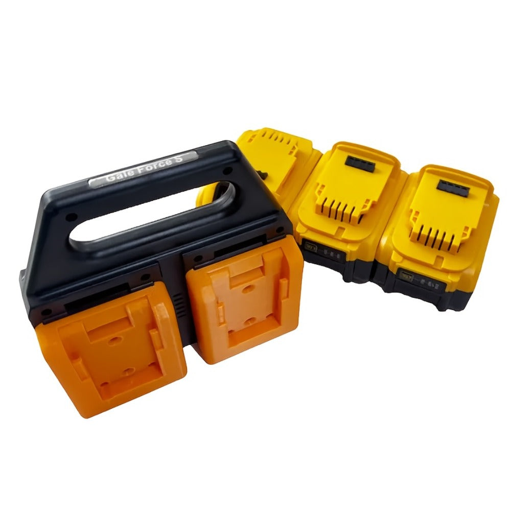 DeWalt 18V 20V Battery Storage Rack, 4-Port Portable Holder with Mounting Frames, Upgradeable Tool Hanger Organizer
