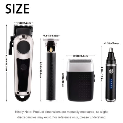 3-in-1 Grooming Kit for Men – Electric Hair Clipper, Nose Hair Trimmer & Shaver Set, USB Rechargeable Lithium Battery Cordless