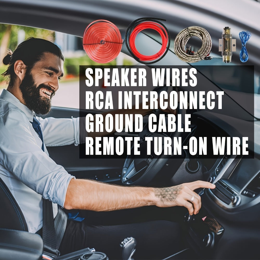 4 Gauge Amp Wiring Kit 2300W – Complete Car Audio Amplifier Install with RCA Cable, Subwoofer Wire, AGU Fuse Holder, Speaker & Remote Wire