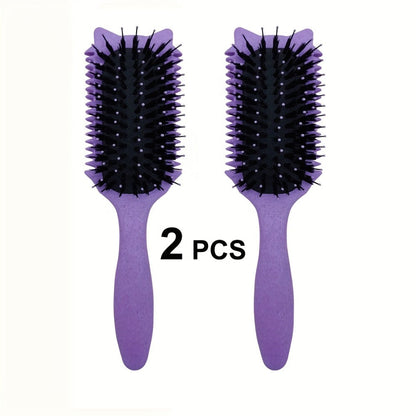 Detangling Brush for Curly Wavy Coily Hair 1 or 2 Pcs – Flexible Bristles Reduce Breakage & Frizz, Gentle Scalp Massage