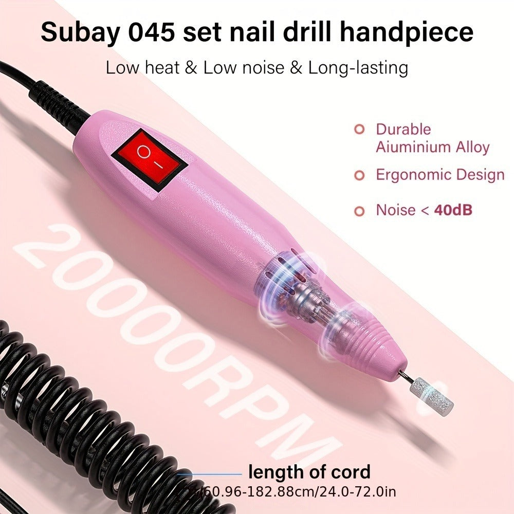 Electric Nail Drill 20000 RPM Console Kit with 6 Bits, 50 Sanding Bands and Standard or 8-in-1 Options
