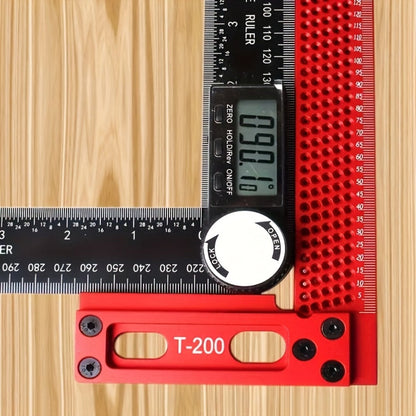 T-Square Marking Gauge 200mm Aluminum Alloy Woodworking Cross Calibration Height Ruler Precision T-Type Layout Tool for Carpentry DIY