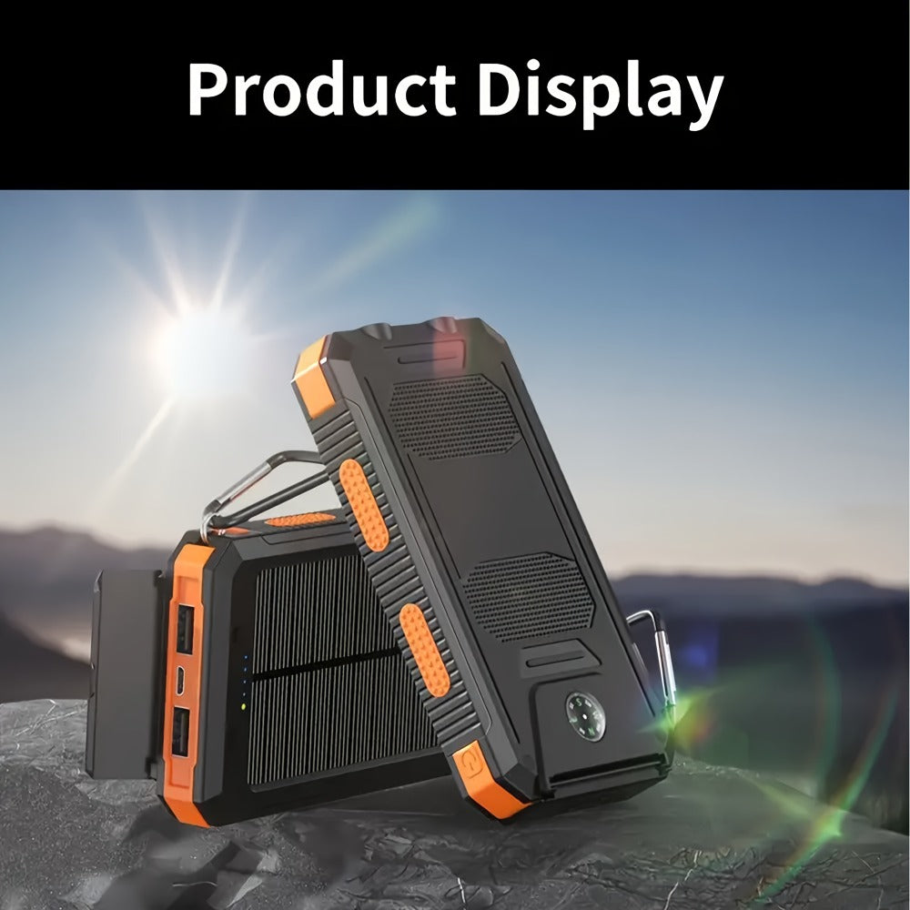 Power Bank for Camping, 20000mAh 40000mAh Portable Charger with Dual USB LED Flashlight & Compass – Waterproof External Battery Pack