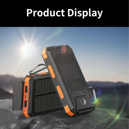 Power Bank for Camping, 20000mAh 40000mAh Portable Charger with Dual USB LED Flashlight & Compass – Waterproof External Battery Pack