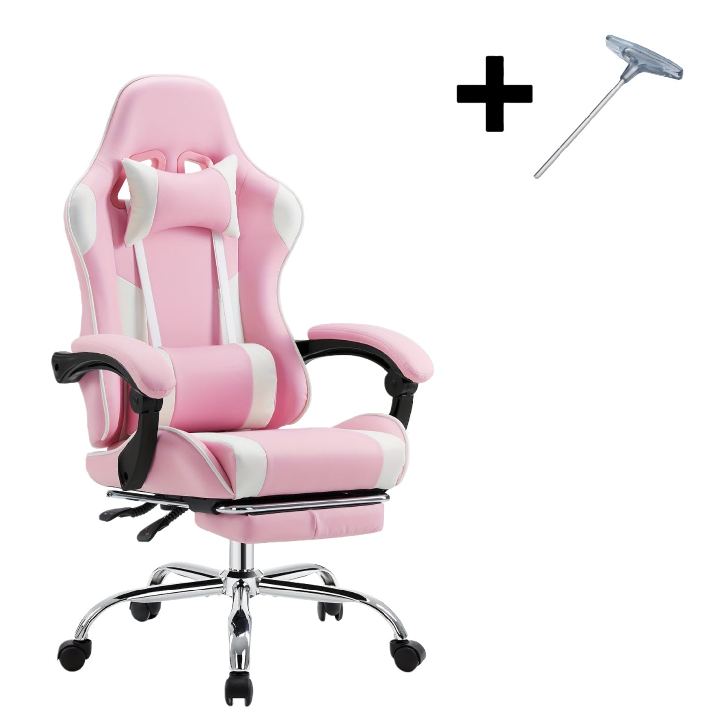 Ergonomic Gaming Chair with Rotating Armrest Lumbar Support & Headrest – Esports Racing Style Computer Office Chair with Footrest for Home