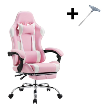 Ergonomic Gaming Chair with Rotating Armrest Lumbar Support & Headrest – Esports Racing Style Computer Office Chair with Footrest for Home