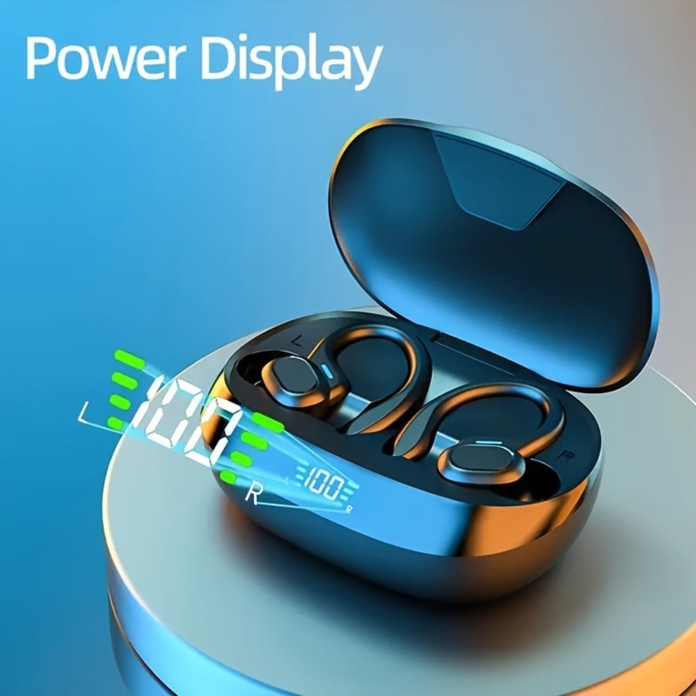 Wireless Earbuds Bluetooth 5.4 with LED Screen Case, Condenser Mic and Auto Pairing in Black