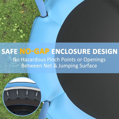 60 Inch Trampoline with Enclosure and Gymnastics Bar, Height Adjustable Indoor Outdoor Round Trampoline with Toys for Kids
