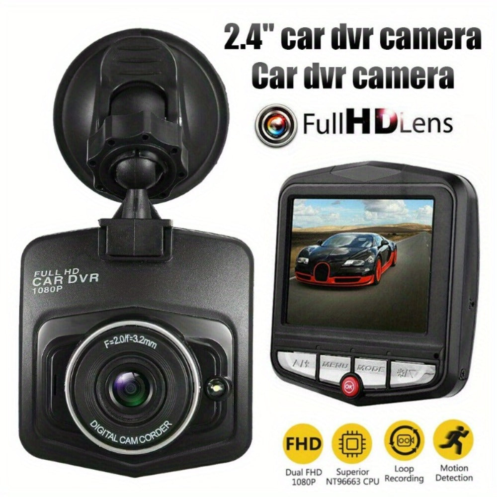1080P Dash Cam for Cars – 2.2" LCD Display, Continuous Loop Recording, 24/7 Parking Surveillance, Motion Detection, No Battery Required