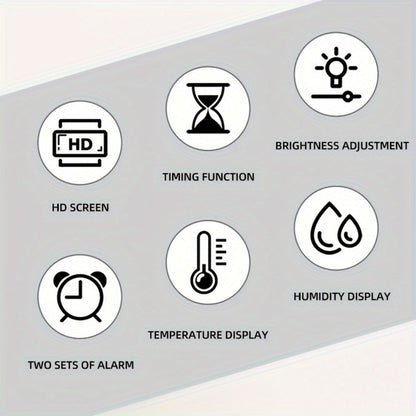 Large Digital LED Wall Clock Dual Alarm Clock with Temperature Date Display Brightness for Entryways, Bedrooms and Living Spaces
