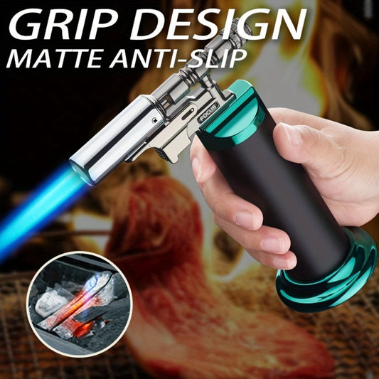 Culinary Stand Torch Lighter with Wide Stable Base, Horizontal Torch Head and Four Finishes