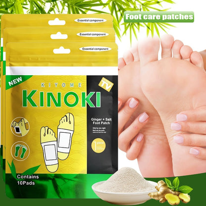 Foot Detox Pads 100pcs Overnight Bamboo Vinegar & Ginger Powder – Deep Cleansing Alcohol-Free Natural Plant Patches