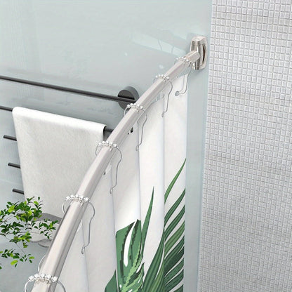 Curved Shower Curtain Rod Adjustable 43-72 Inch - Aluminum Tension Mount No Drilling Extra Space Shower Rod for Bathtub Stall