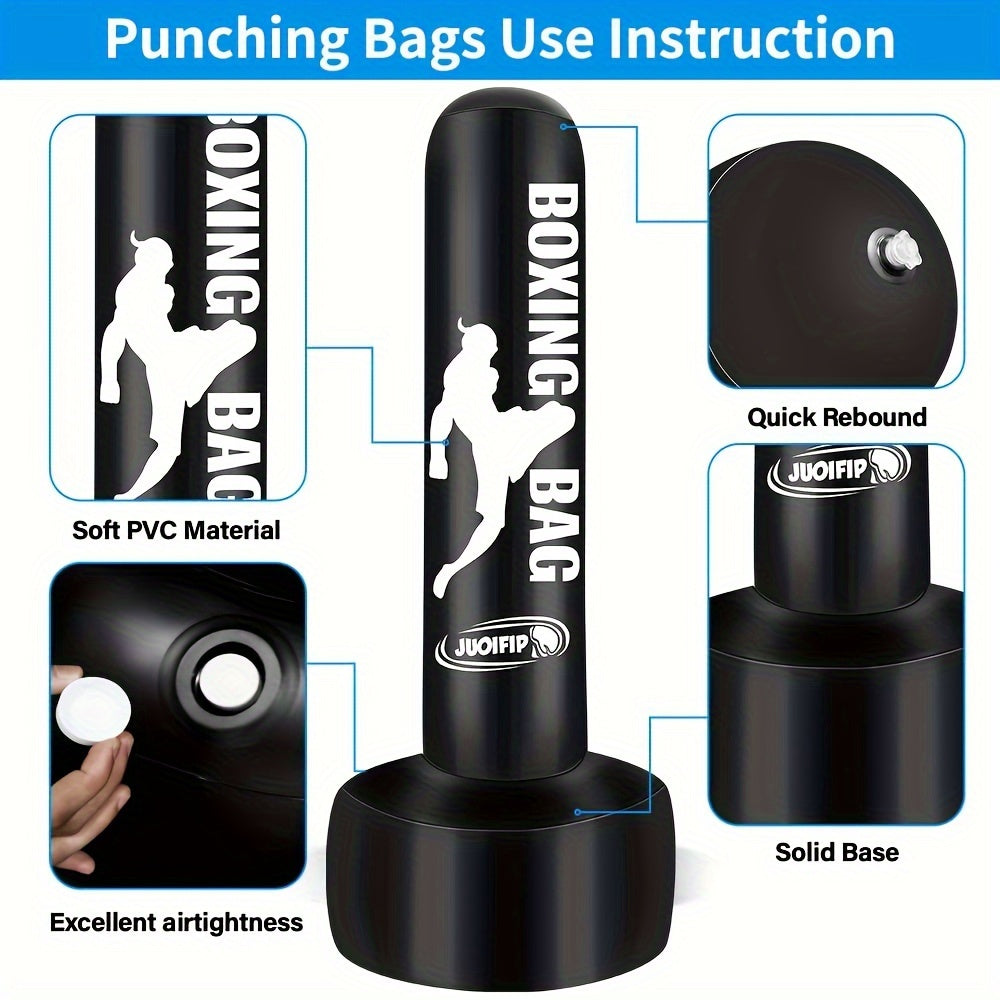 Freestanding Punching Bag 69" Heavy Bag with Stand – Inflatable Kickboxing Bag for MMA, Muay Thai & Fitness Training