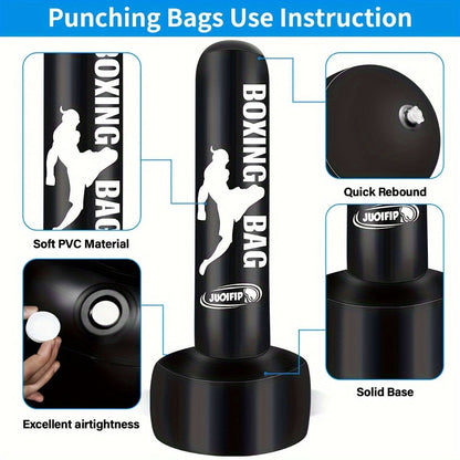 Freestanding Punching Bag 69" Heavy Bag with Stand – Inflatable Kickboxing Bag for MMA, Muay Thai & Fitness Training