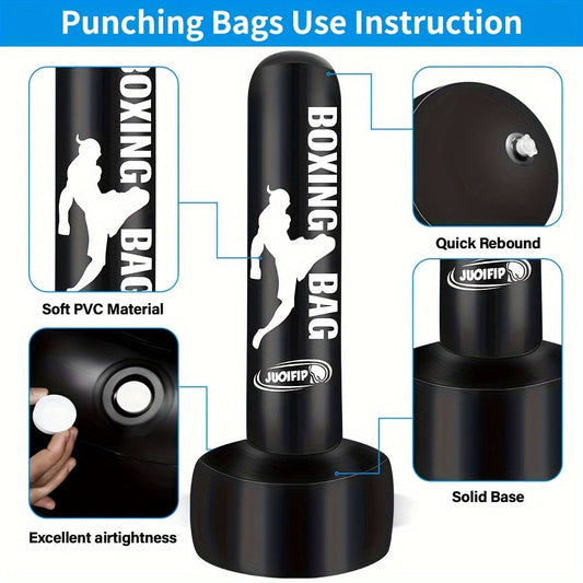 Freestanding Punching Bag 69" Heavy Bag with Stand – Inflatable Kickboxing Bag for MMA, Muay Thai & Fitness Training