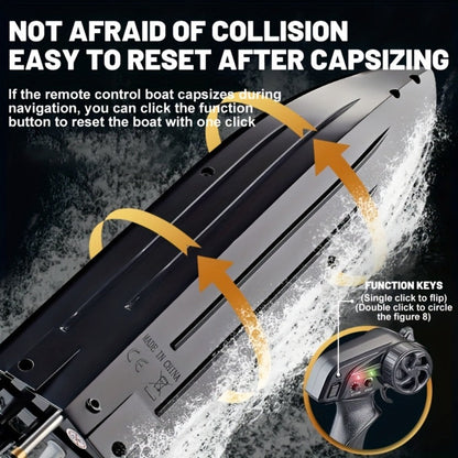 RC Speedboat 30KM/H with LED Night Navigation Lights with the Listed Color, Size or Set Options for Everyday Use