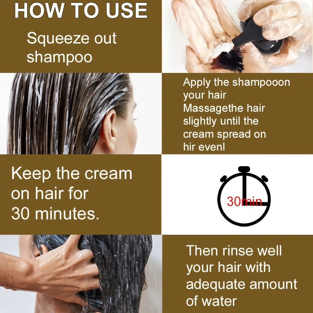 Hair Dye Shampoo, SUMVX 100ml 3-in-1 Bottle with Brown, Chestnut Brown and Black Shade Options