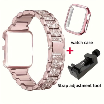 Diamond Apple Watch Case & Strap Set for an Everyday Personal Care Routine, with the Listed Configuration