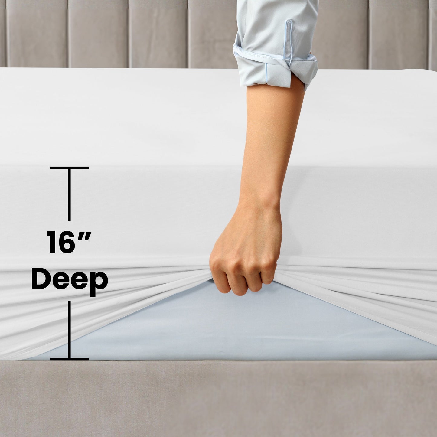 Deep-Pocket Brushed Microfiber Fitted Sheet in Nine Colors and Twin XL to California King Sizes
