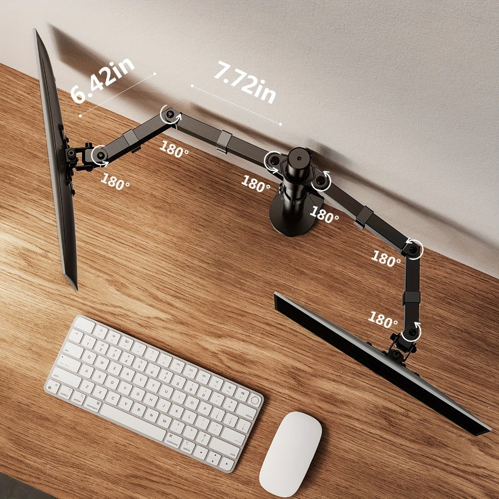 Single & Dual Monitor Mount for 13-32 Inch Screens, VESA Desk Mount Arm, 16.3" Height Extension, ±45° Tilt ±90° Swivel