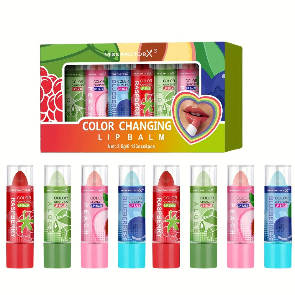 Color Changing Lipstick Set 8 Pcs, pH-Reactive Mood Lip Color, Wear, Anti-Transfer Formula