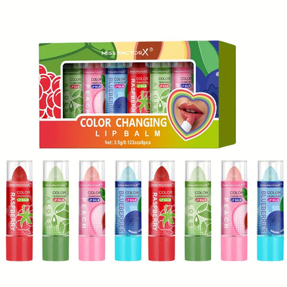 Color Changing Lipstick Set 8 Pcs, pH-Reactive Mood Lip Color, Wear, Anti-Transfer Formula
