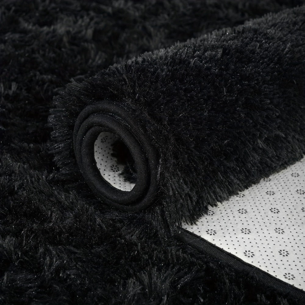 Shaggy Plush Area Rug – Soft Fluffy Carpet for Living Room, Bedroom & Sofa | Non-Slip Machine Washable Tie-Dye & Solid Color Long Pile Rug |