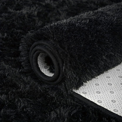 Shaggy Plush Area Rug – Soft Fluffy Carpet for Living Room, Bedroom & Sofa | Non-Slip Machine Washable Tie-Dye & Solid Color Long Pile Rug |