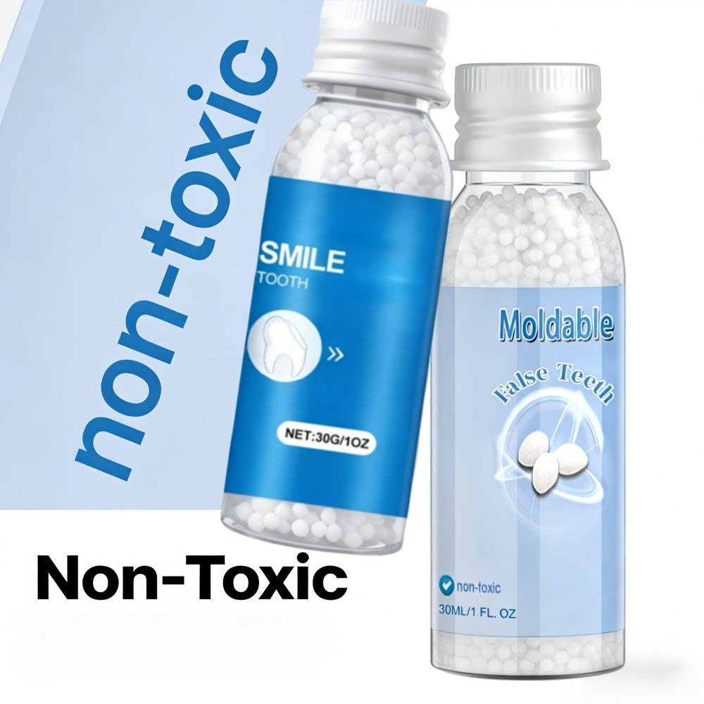 Moldable Fake Teeth Kit for Adults & Seniors, Temporary Dental Veneers Missing Tooth Filling Snap On Teeth